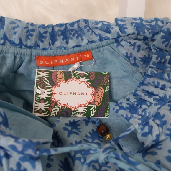 Oliphant Dress NWT Balloon Sleeve Short Dress Fern Blue cute flare dress - Picture 6 of 9